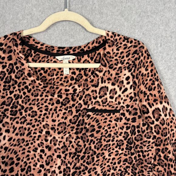 Soma Nightgown Sleep Shirt Womens Medium Animal Leopard Cotton Modal Soft‎ Thin - Picture 4 of 11